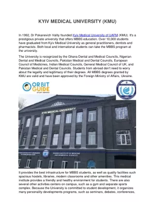 kyiv medical university kmu