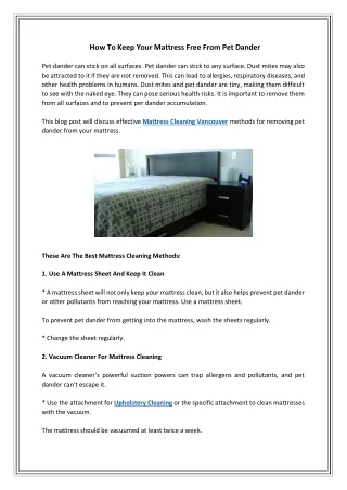 how to keep your mattress free from pet dander