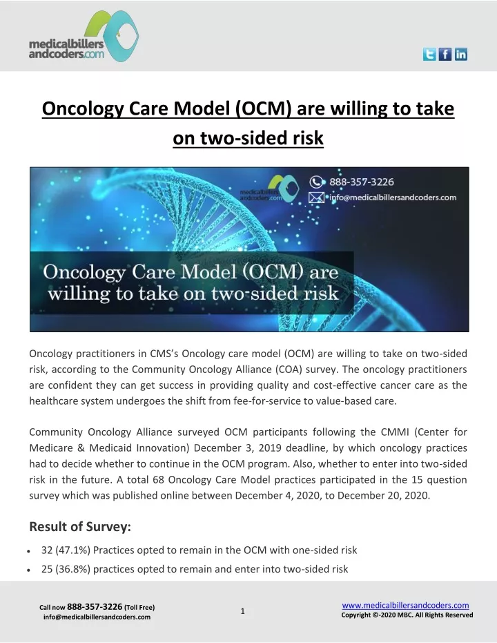 oncology care model ocm are willing to take