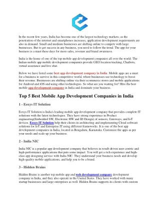 Best app development companies in India