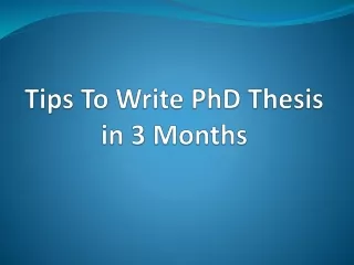 How I wrote a PhD thesis in 3 months