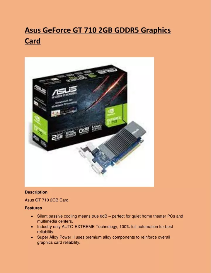 asus geforce gt 710 2gb gddr5 graphics card