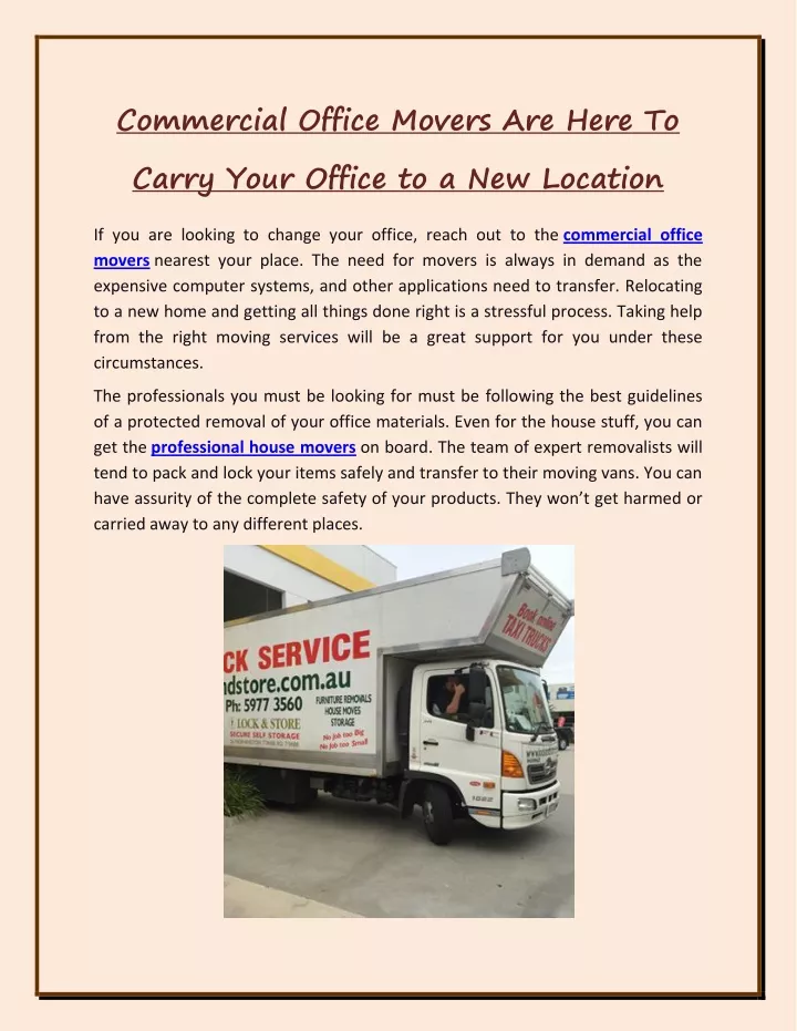 commercial office movers are here to carry your