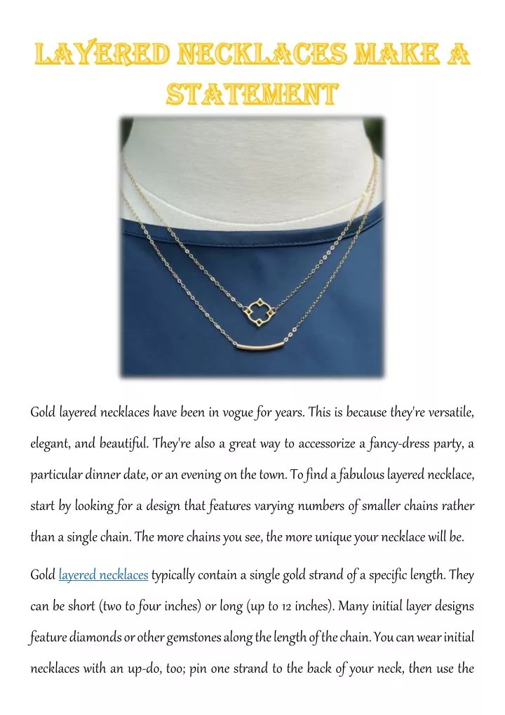 gold layered necklaces have been in vogue