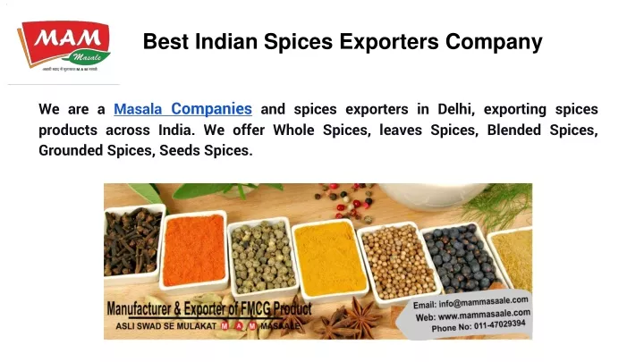 best indian spices exporters company