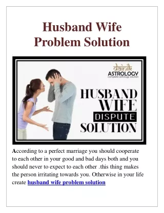 Husband Wife Problem Solution astrologer  91-8146591746