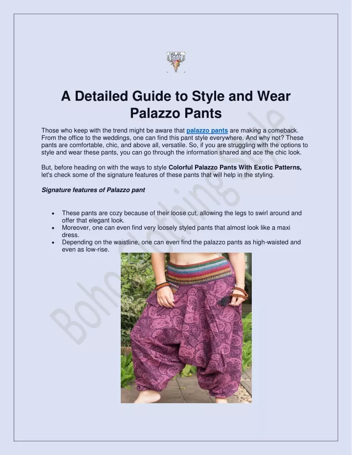 a detailed guide to style and wear palazzo pants