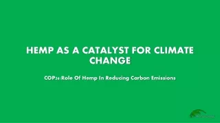 hemp as a catalyst for climate change