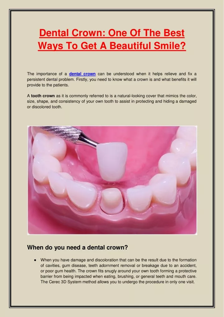 dental crown one of the best ways