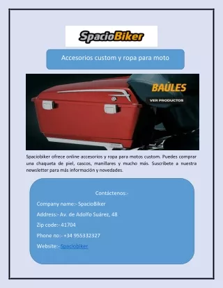 accesorios custom y ropa para moto