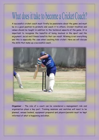 What does it take to become a Cricket Coach-converted