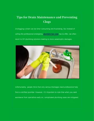 tips for drain maintenance and preventing clogs