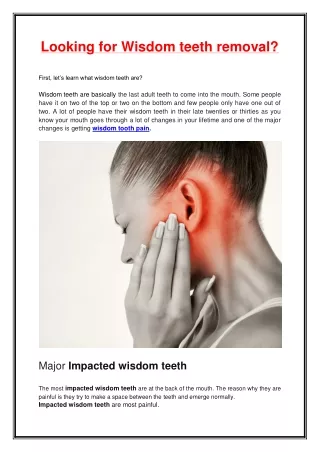 looking for wisdom teeth removal