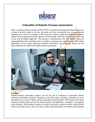3 benefits of robotic process automation