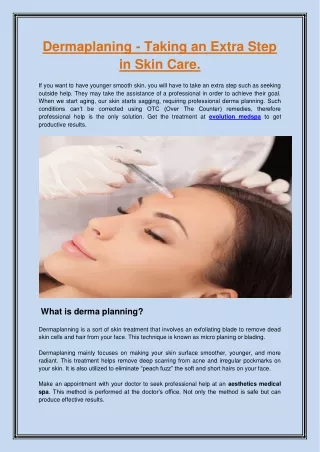 Dermaplaning Taking an Extra Step in Skin Care