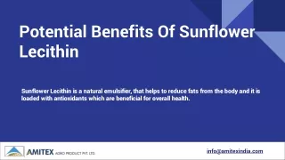 Potential benefits of sunflower lecithin