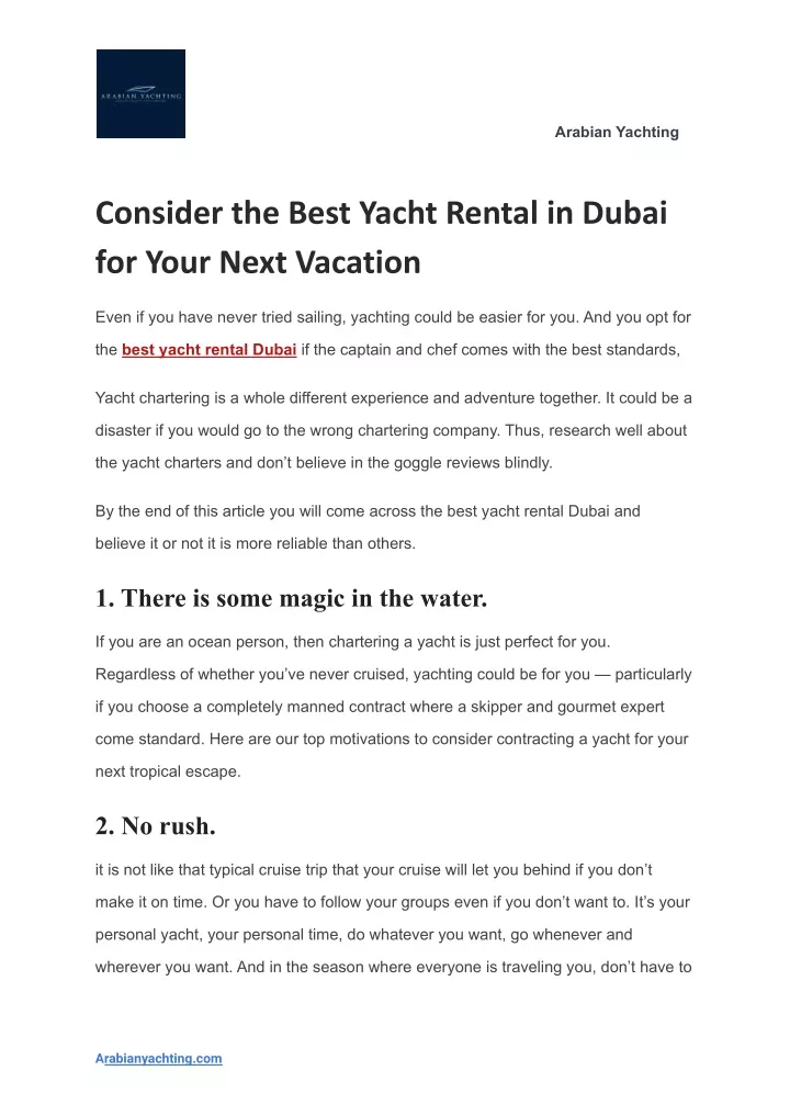 arabian yachting