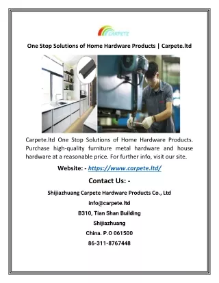 One Stop Solutions of Home Hardware Products | Carpete.ltd