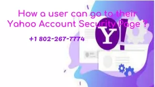 how a user can go to their yahoo account security page