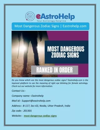 most dangerous zodiac signs eastrohelp com