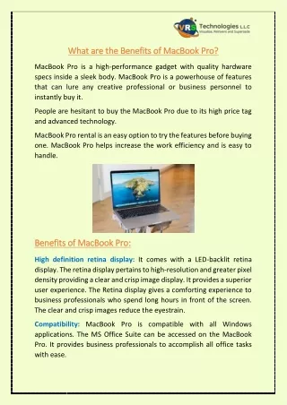 what are the benefits of macbook pro what