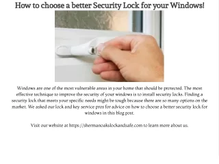how to choose a better security lock for your