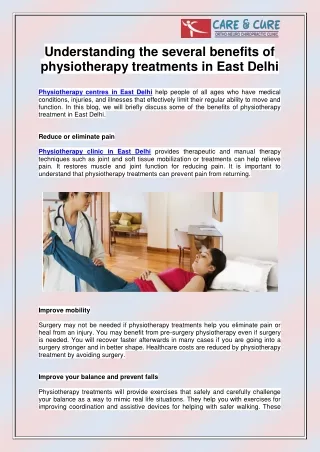 Physiotherapy clinic in East Delhi