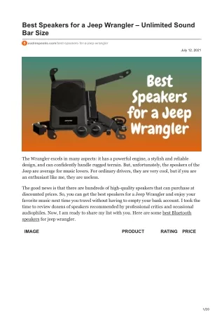 audiospeaks.com-Best Speakers for a Jeep Wrangler  Unlimited Sound Bar Size