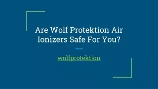 Are Wolf Protektion Air Ionizers Safe For You?