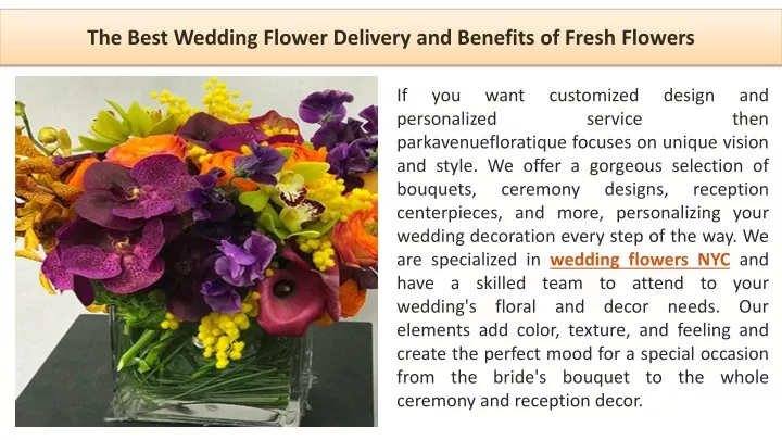 the best wedding flower delivery and benefits