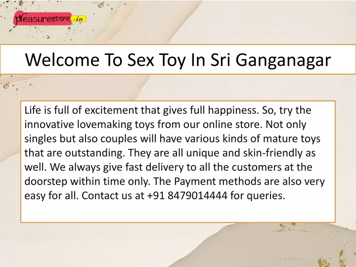 welcome to sex toy in sri ganganagar