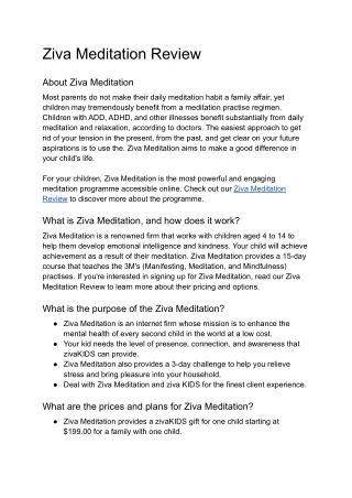 Ziva Meditation Review