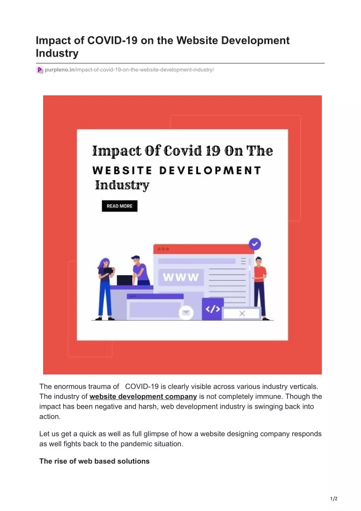 impact of covid 19 on the website development
