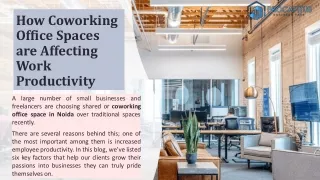 How Coworking Office Spaces are Affecting Work Productivity
