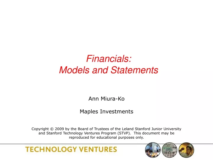 financials models and statements