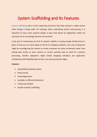 system scaffolding system scaffolding and