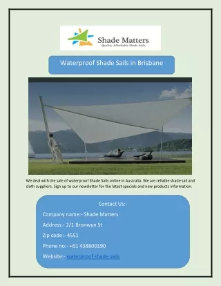 waterproof shade sails in brisbane