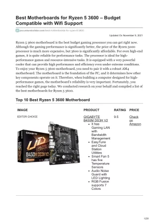 pccustombuilder.com-Best Motherboards for Ryzen 5 3600  Budget Compatible with Wifi Support
