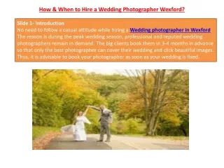 How & When to Hire a Wedding Photographer Wexford?