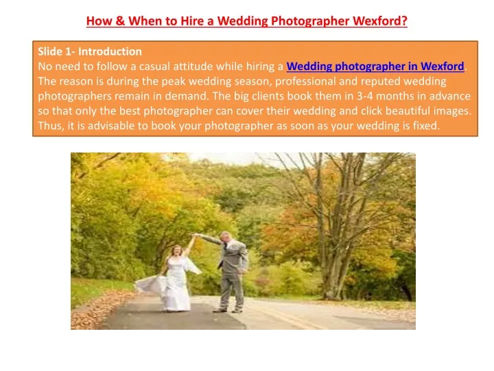 how when to hire a wedding photographer wexford