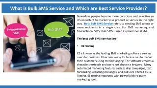 What is Bulk SMS Service and Which are Best Service Provider?