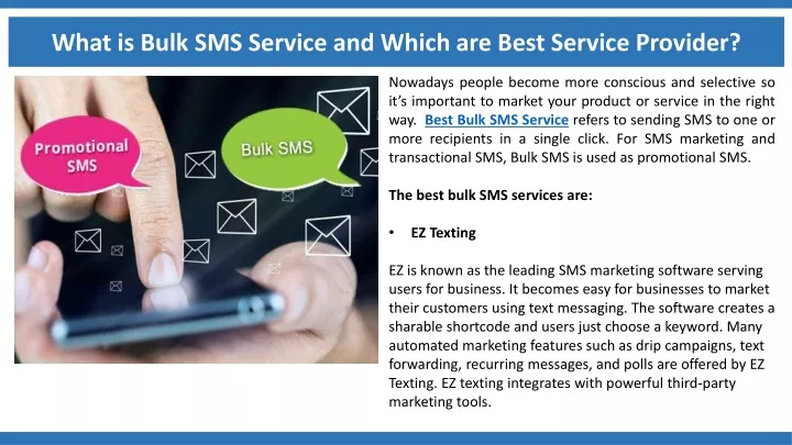 what is bulk sms service and which are best