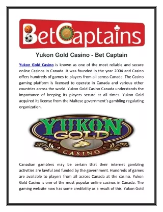 Yukon Gold Casino - Bet Captain