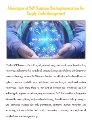what is sap business one it s a full featured