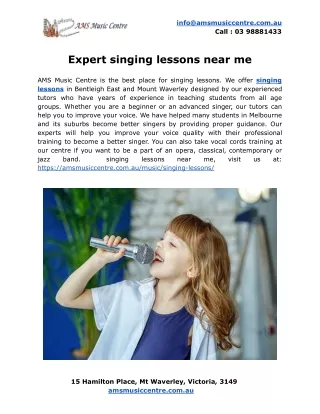 Expert singing lessons near me