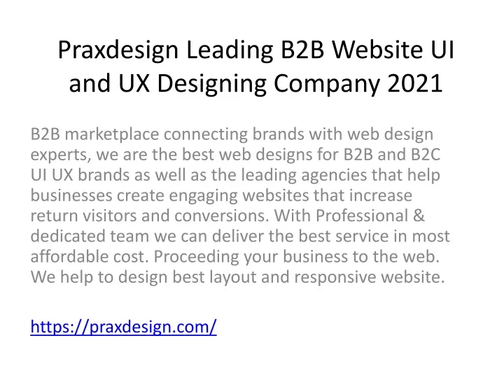 praxdesign leading b2b website ui and ux designing company 2021