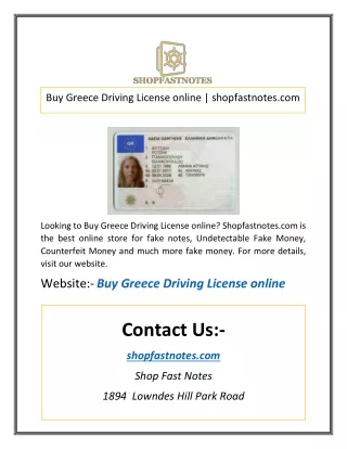 Buy Greece Driving License online | shopfastnotes.com