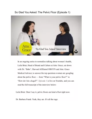 so glad you asked the pelvic floor episode 1