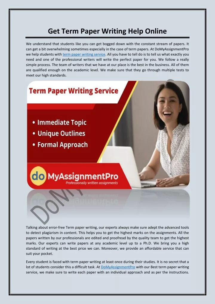 get term paper writing help online