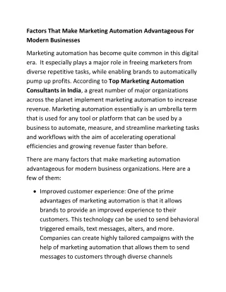 factors that make marketing automation